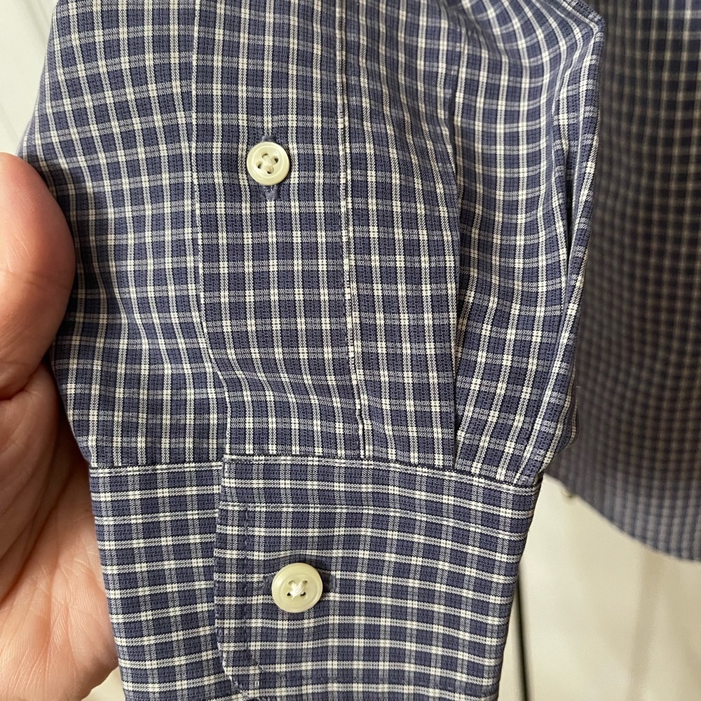 LL BEAN Men’s Blue Dress Shirt - Size Reg M-Long Sleeve Button Down - EUC - Picture 5 of 7